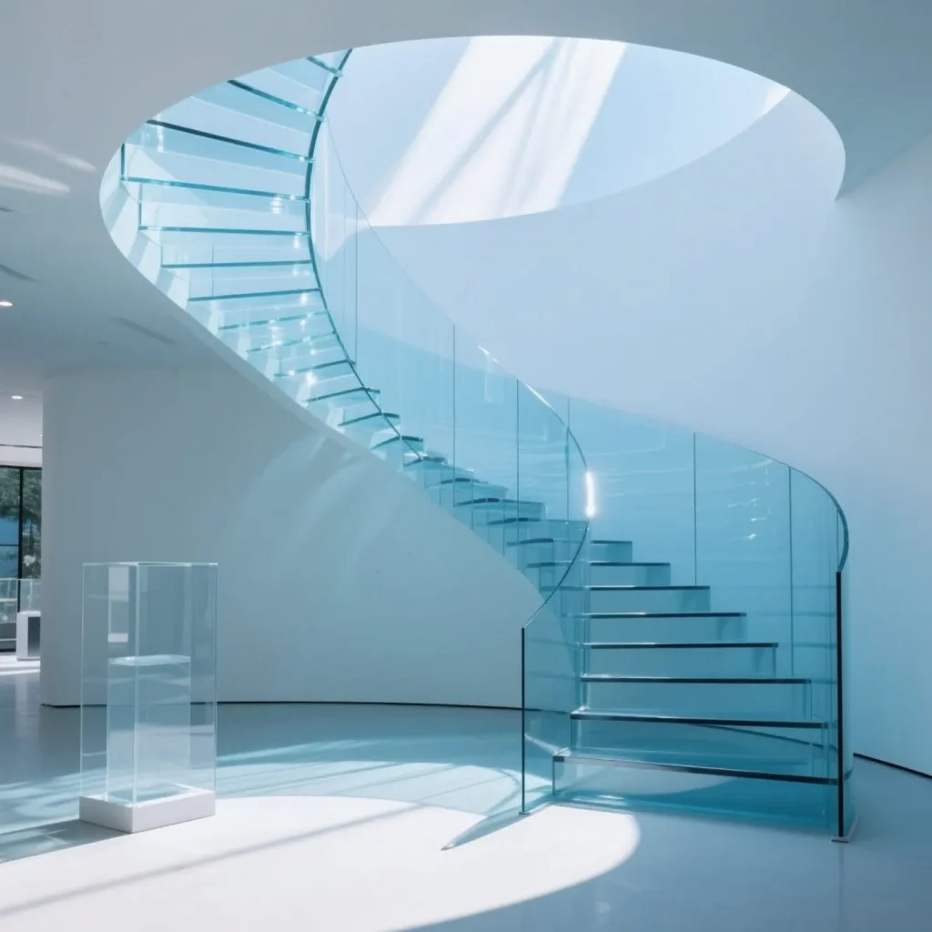Glass curved staircase (1)