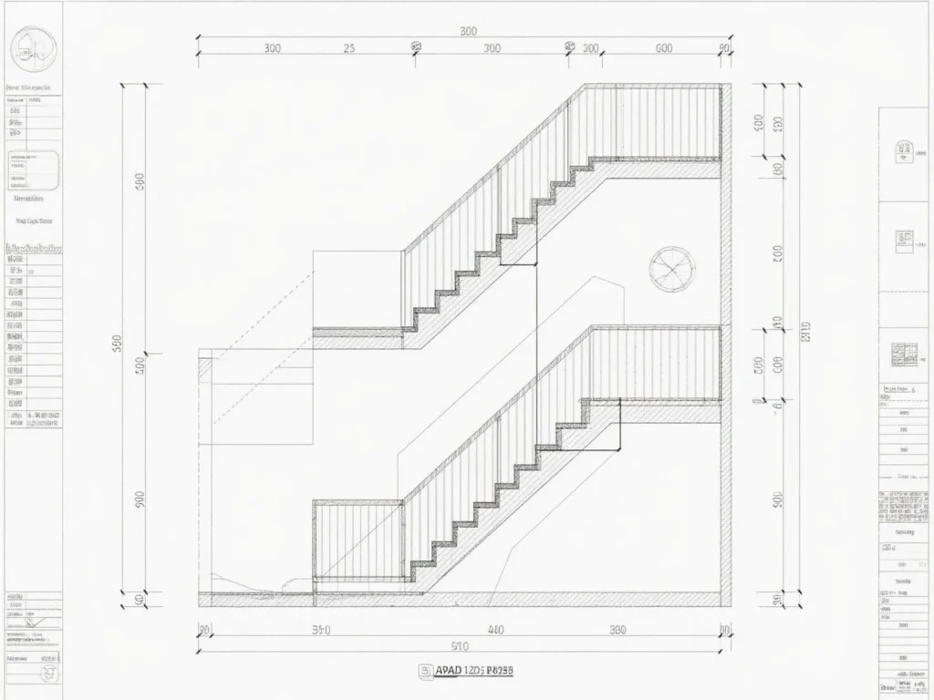 Glass staircase calculation drawing