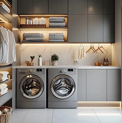 Laundry cabinet custom solutions