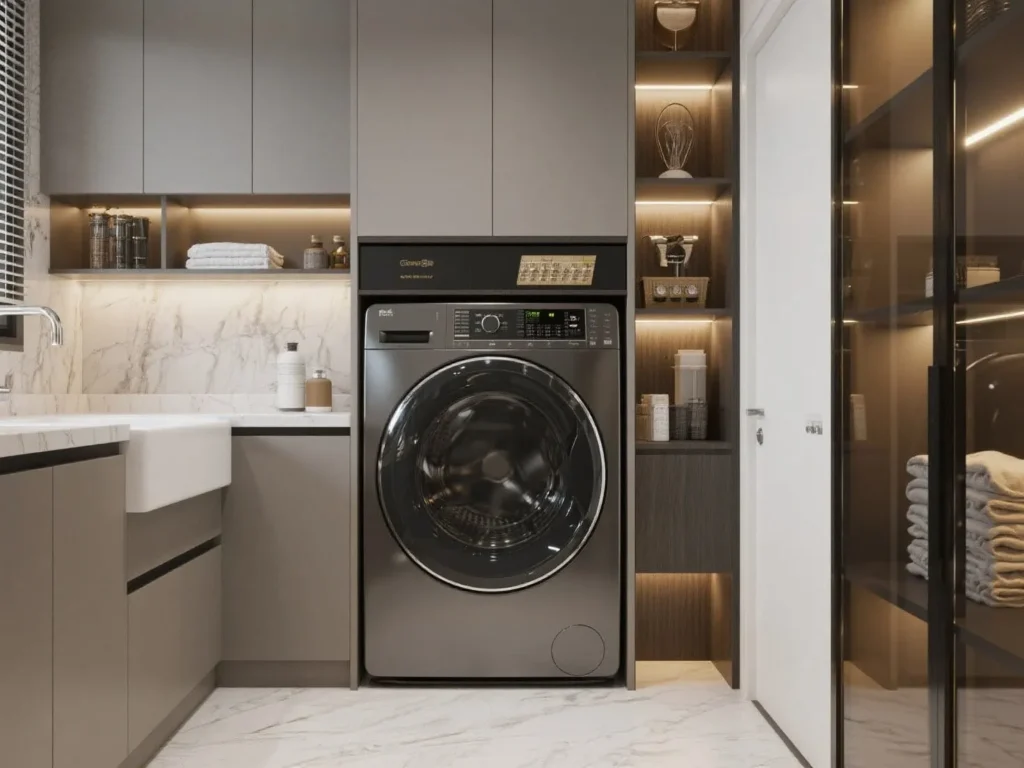 Laundry room laundry cabinet