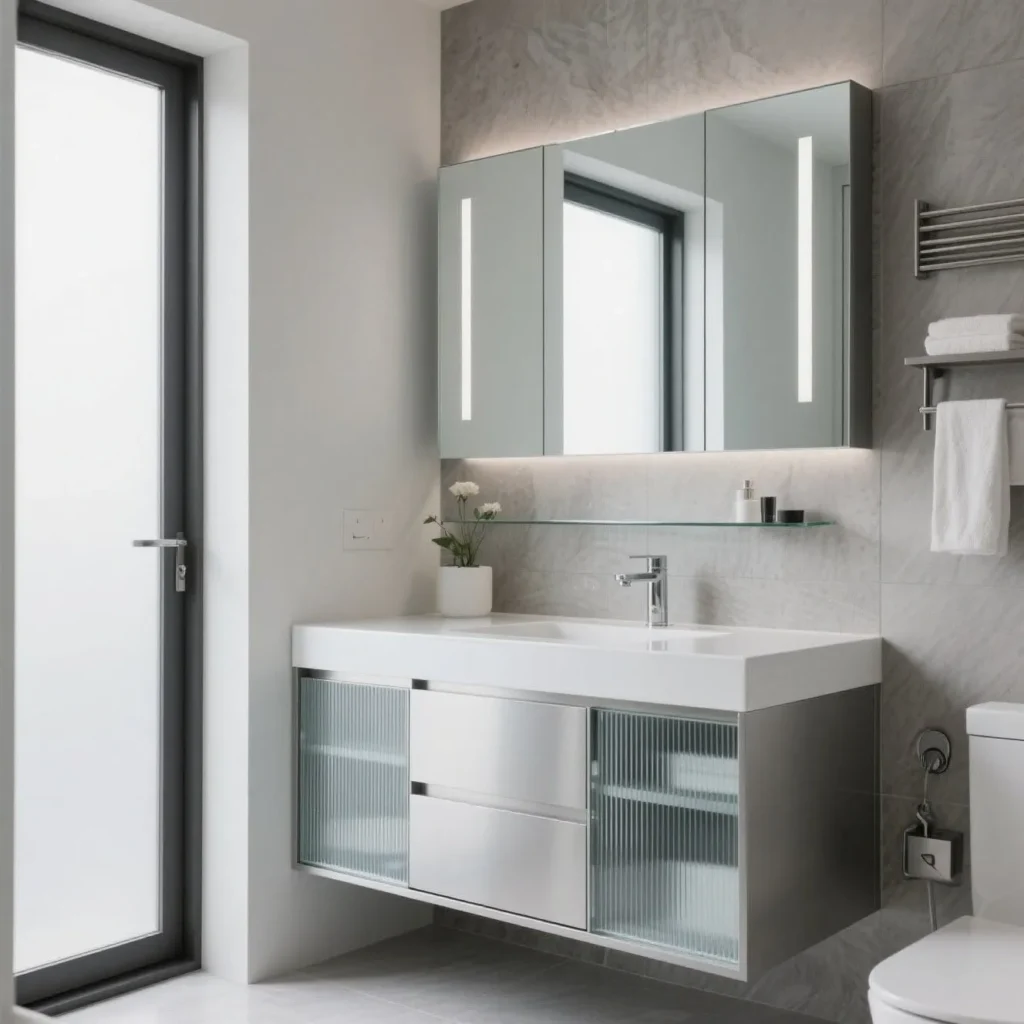 Aluminum bathroom cabinets