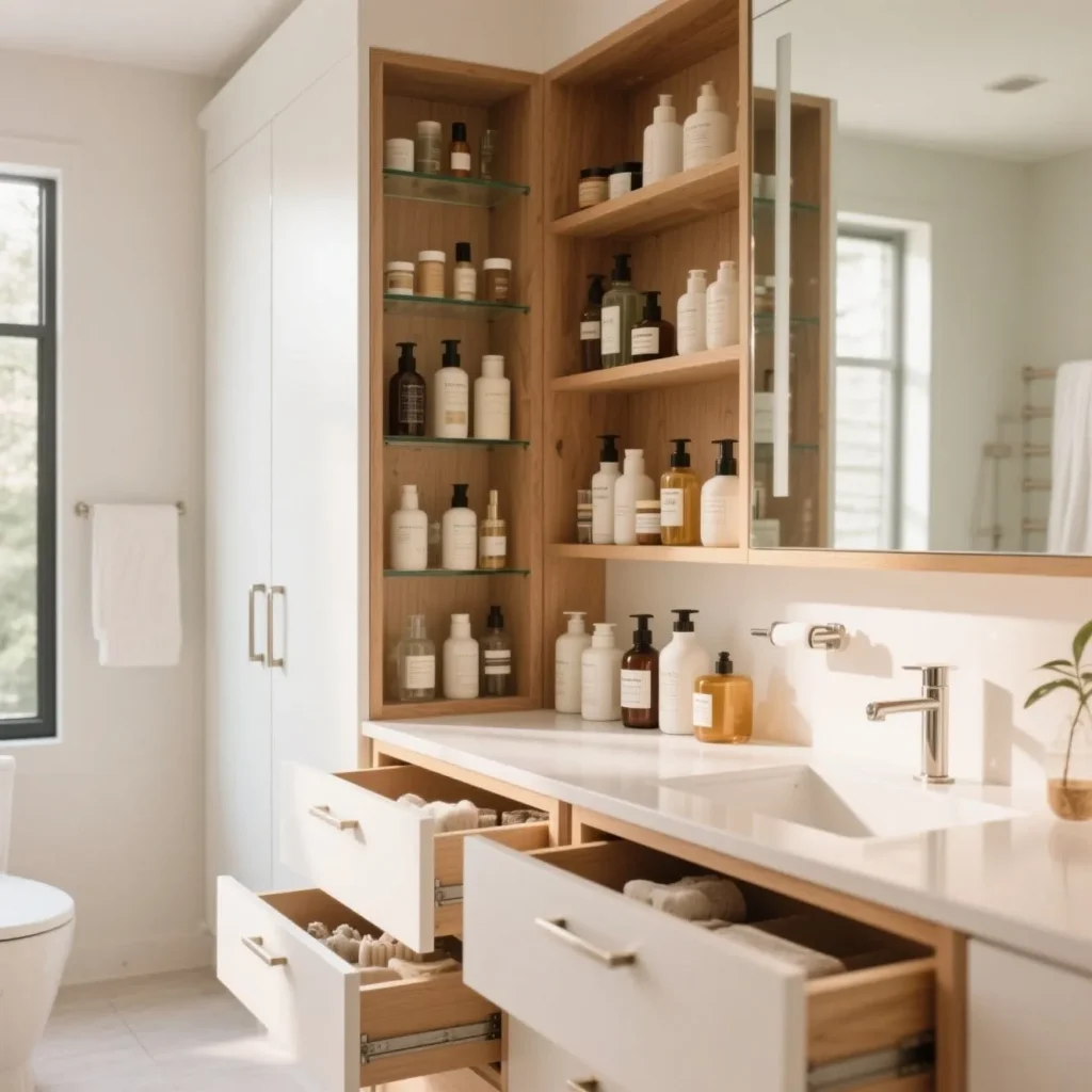 Bathroom cabinet smart storage