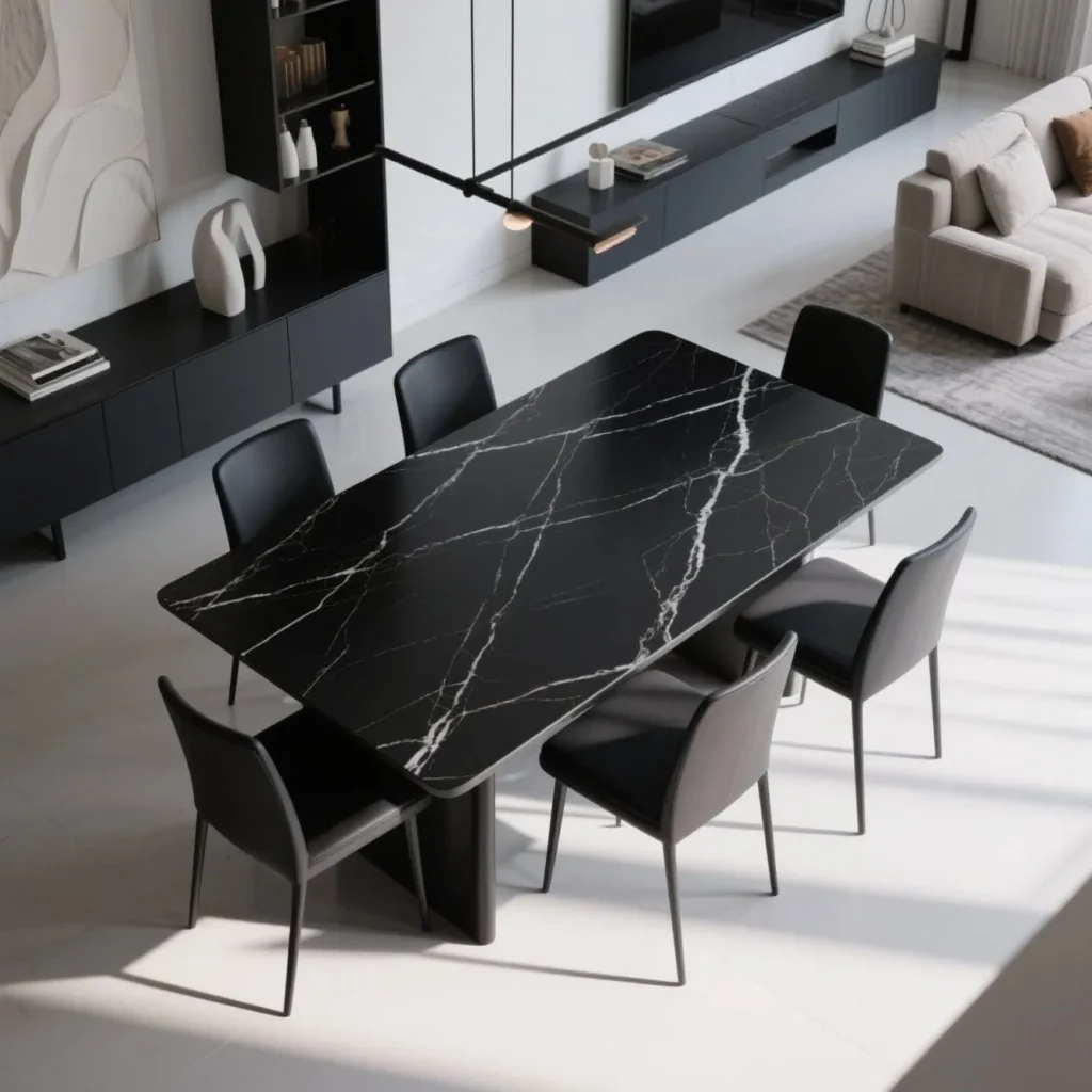 Black dining table