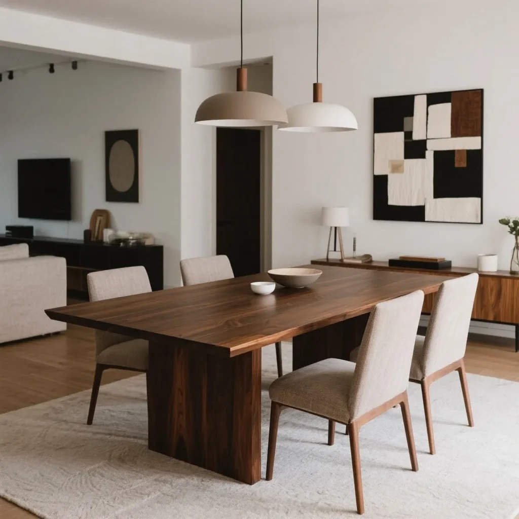 Brown dining table