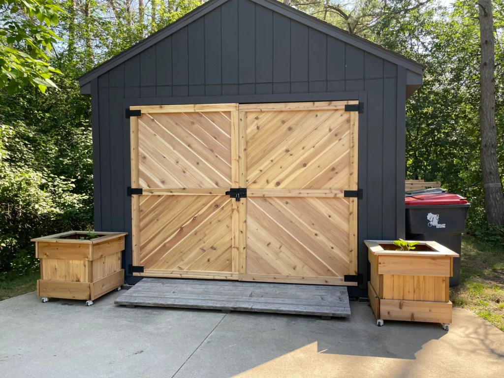 Cedar barn door outdoor