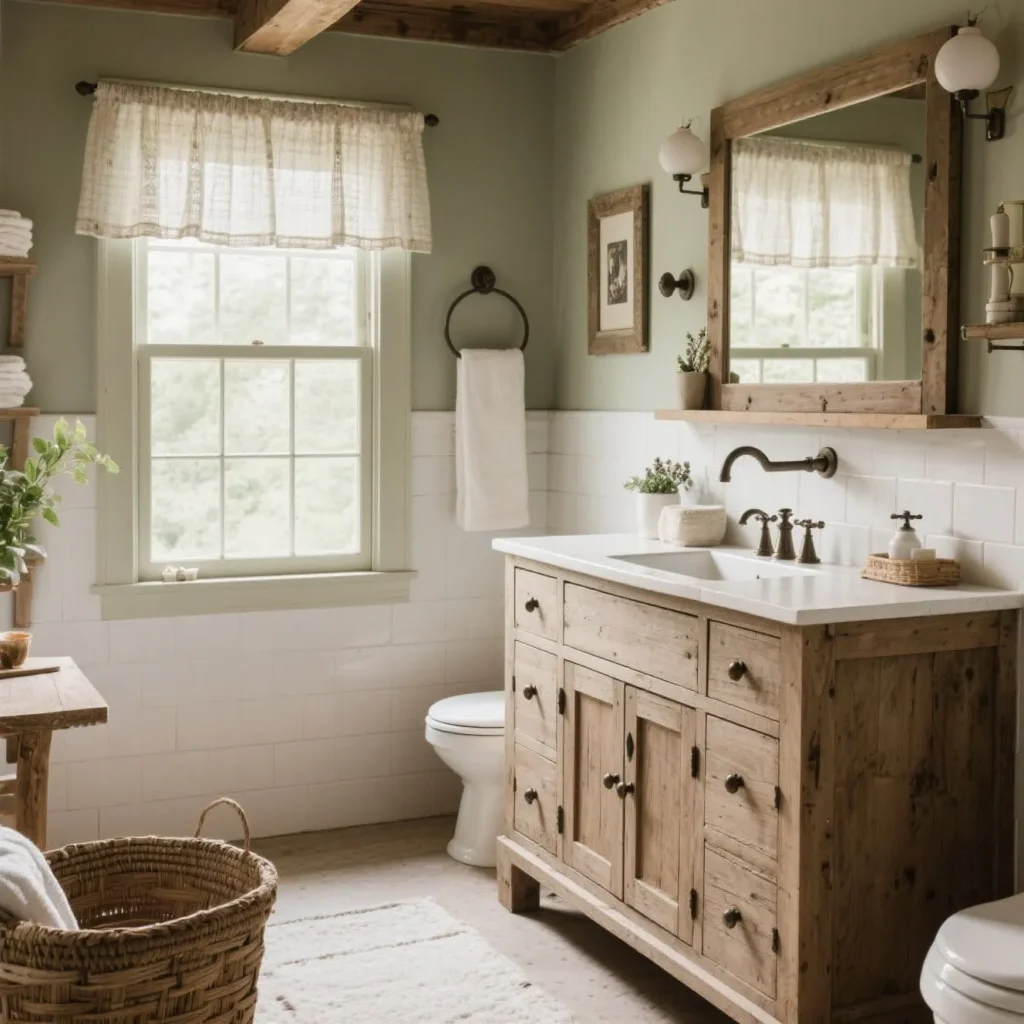 Country style bathroom cabinets