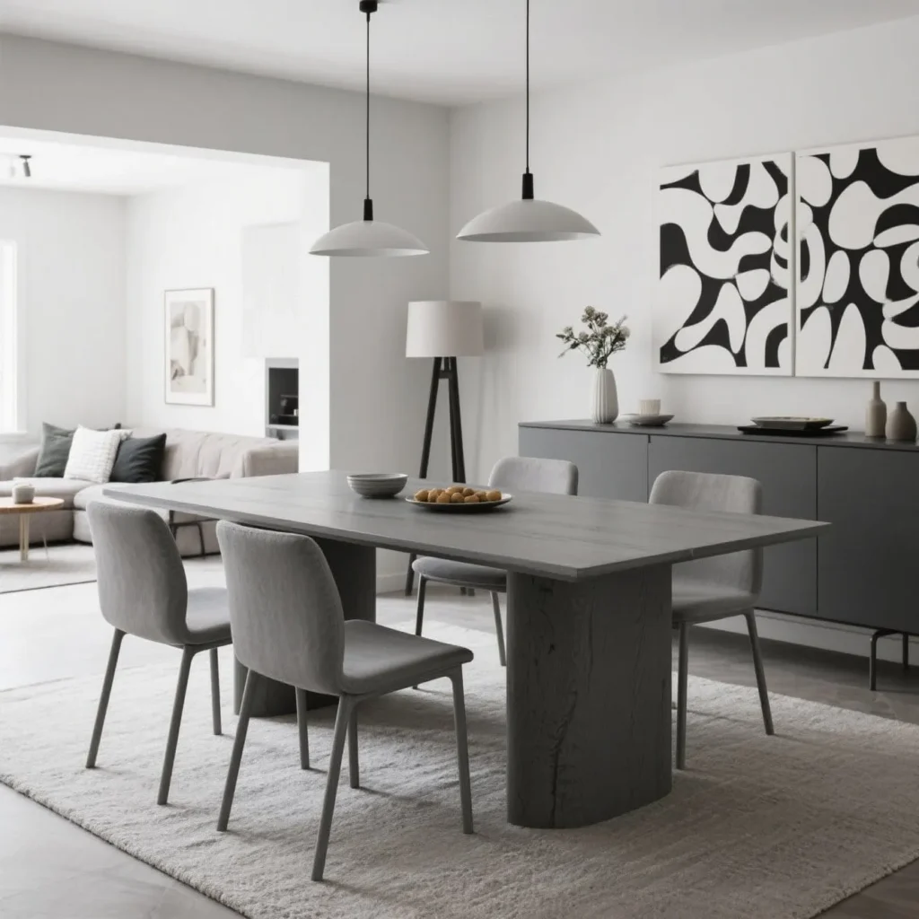 Gray dining table