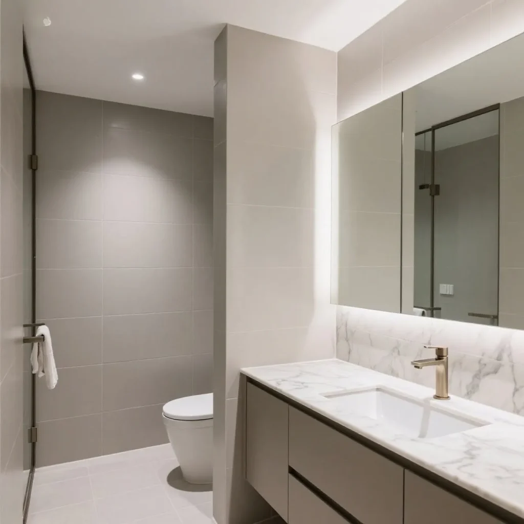 Lacquered bathroom cabinets