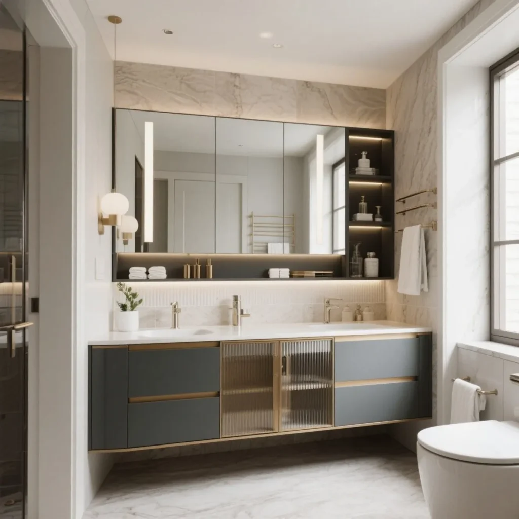 Light luxury style bathroom cabinet