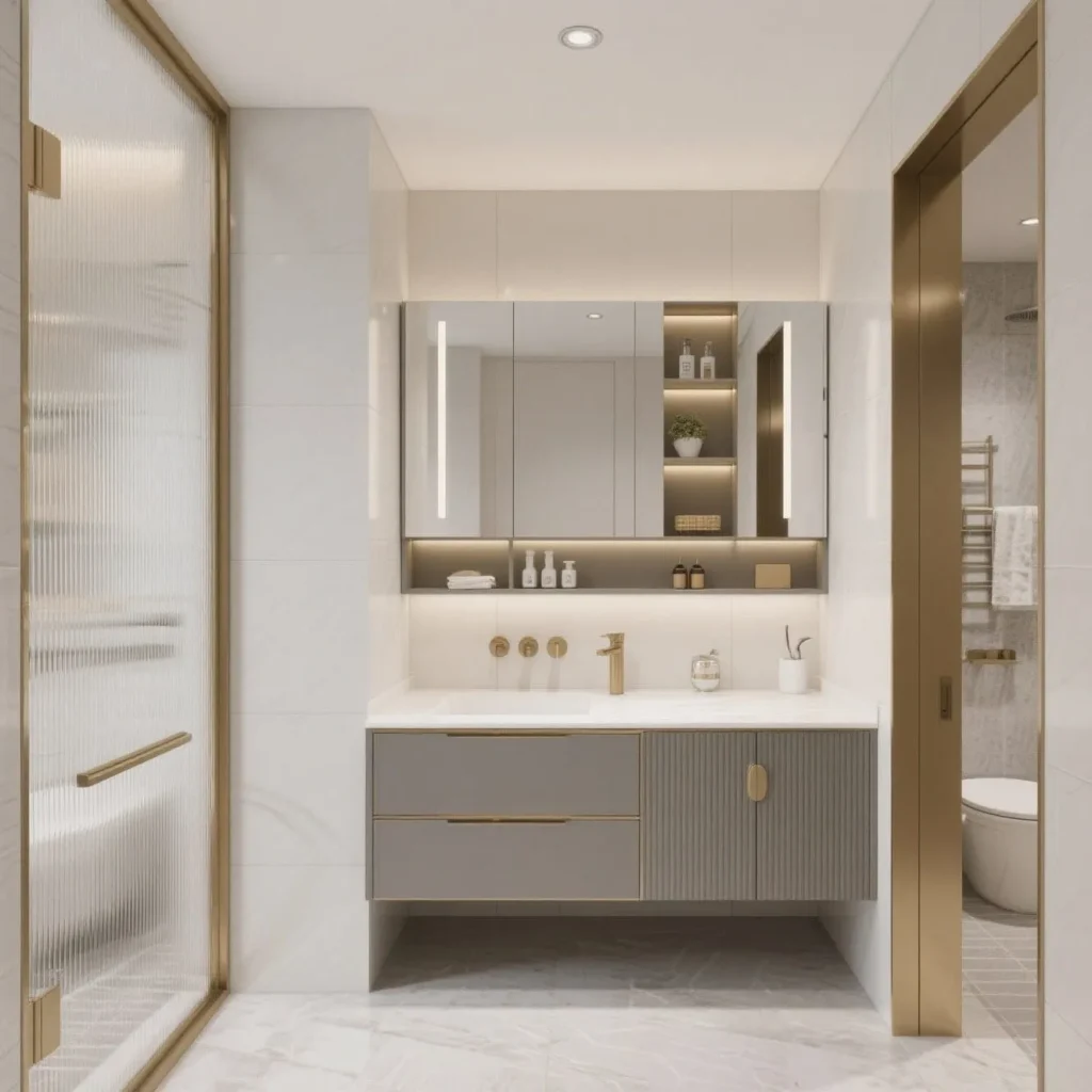 Modern minimalist bathroom cabinet