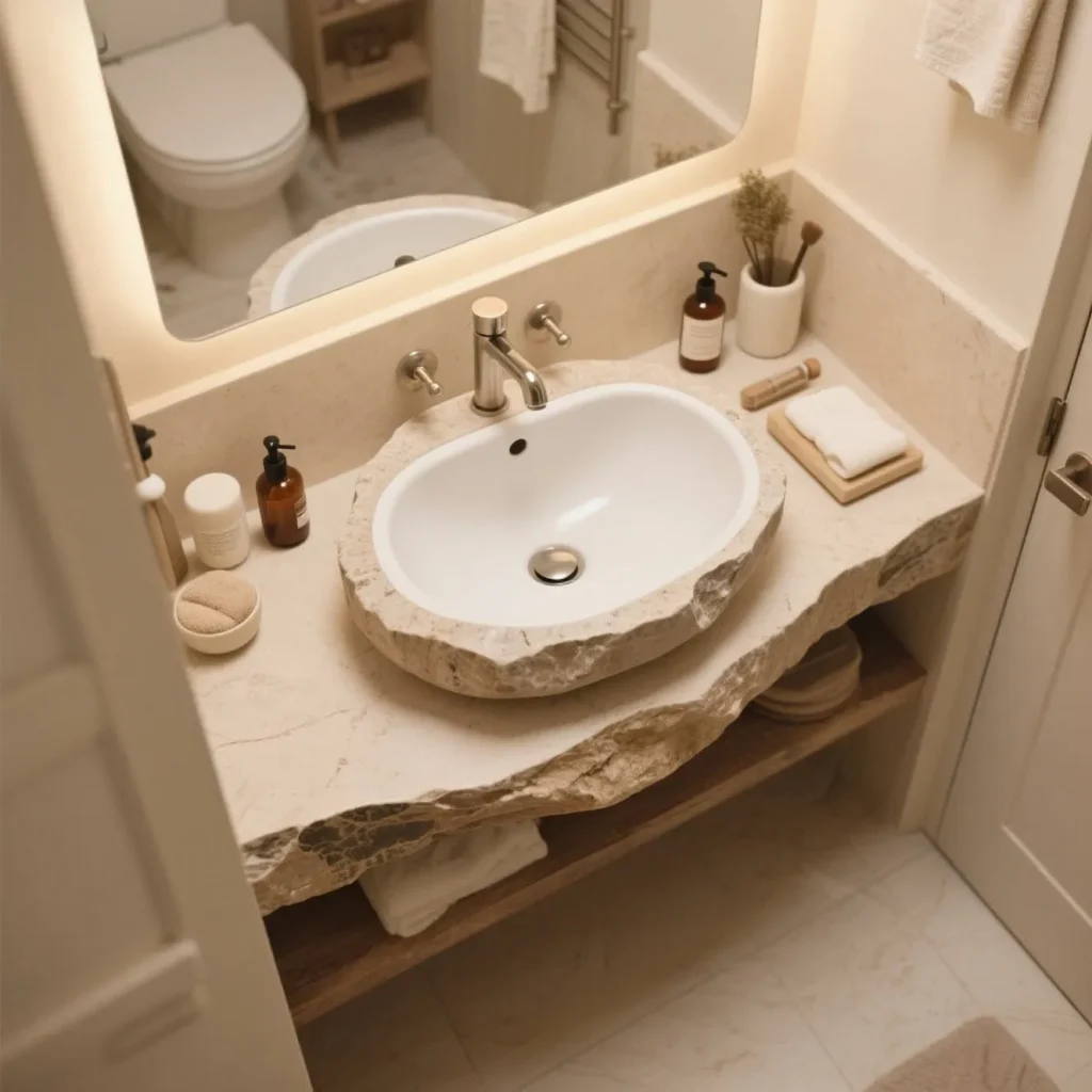 Natural style bathroom basin