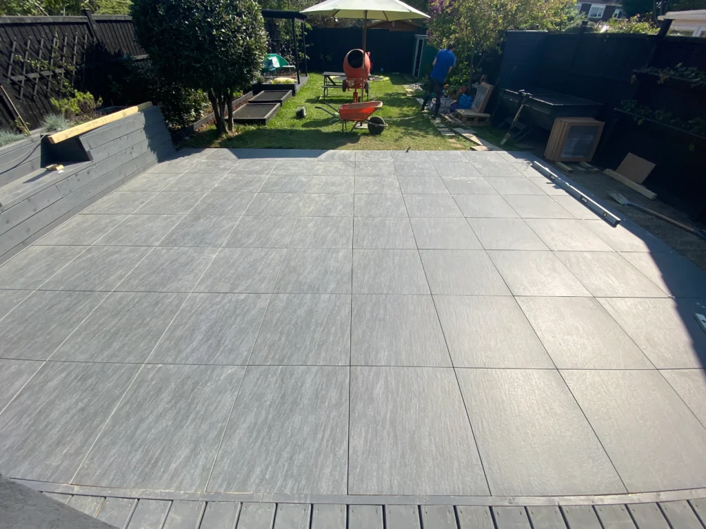 Patio cost estimate tile takeoff slope drainage