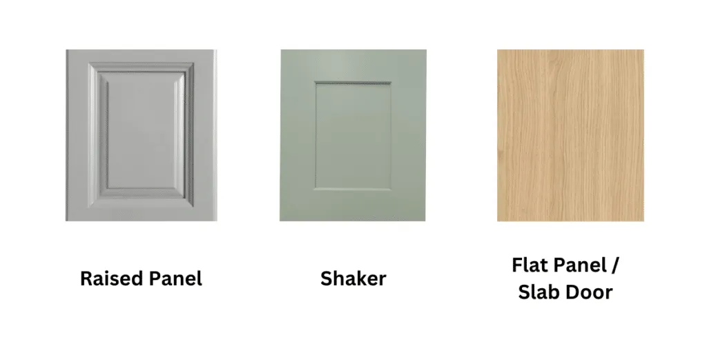 Slab shaker raised panel cabinet doors comparison
