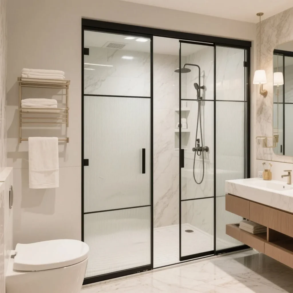 Sliding door shower glass