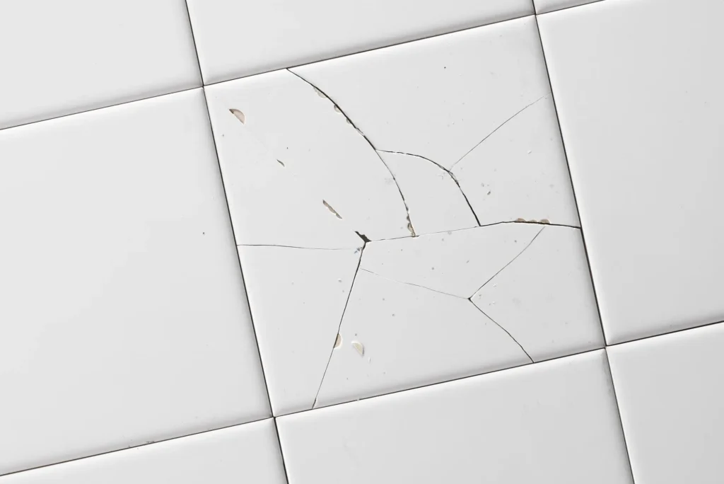 Tile no grout lines problems chipping