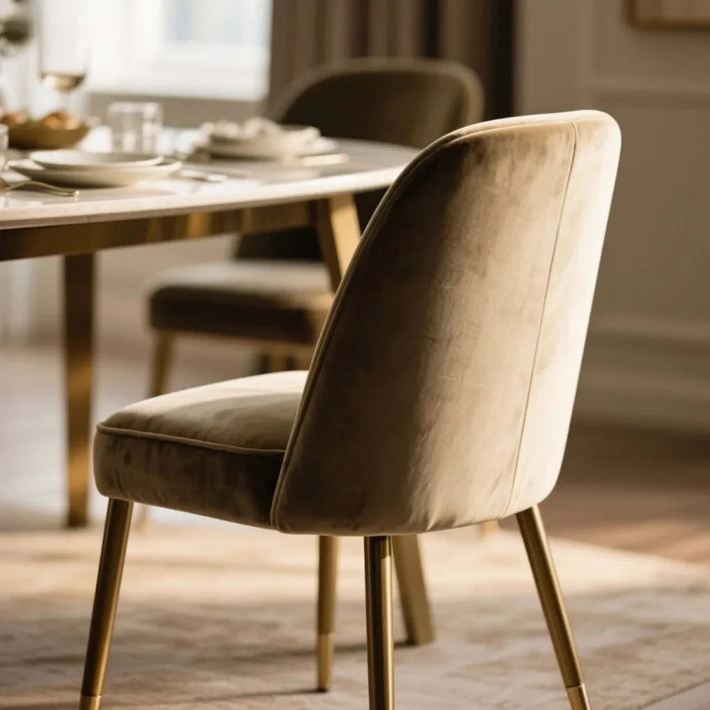 Velvet dining chair