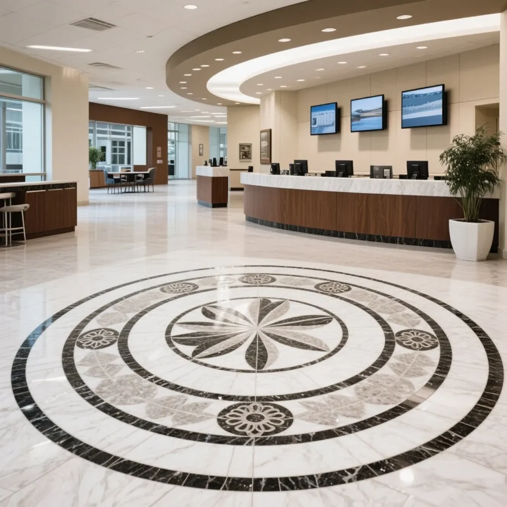 Waterjet medallions for commercial spaces