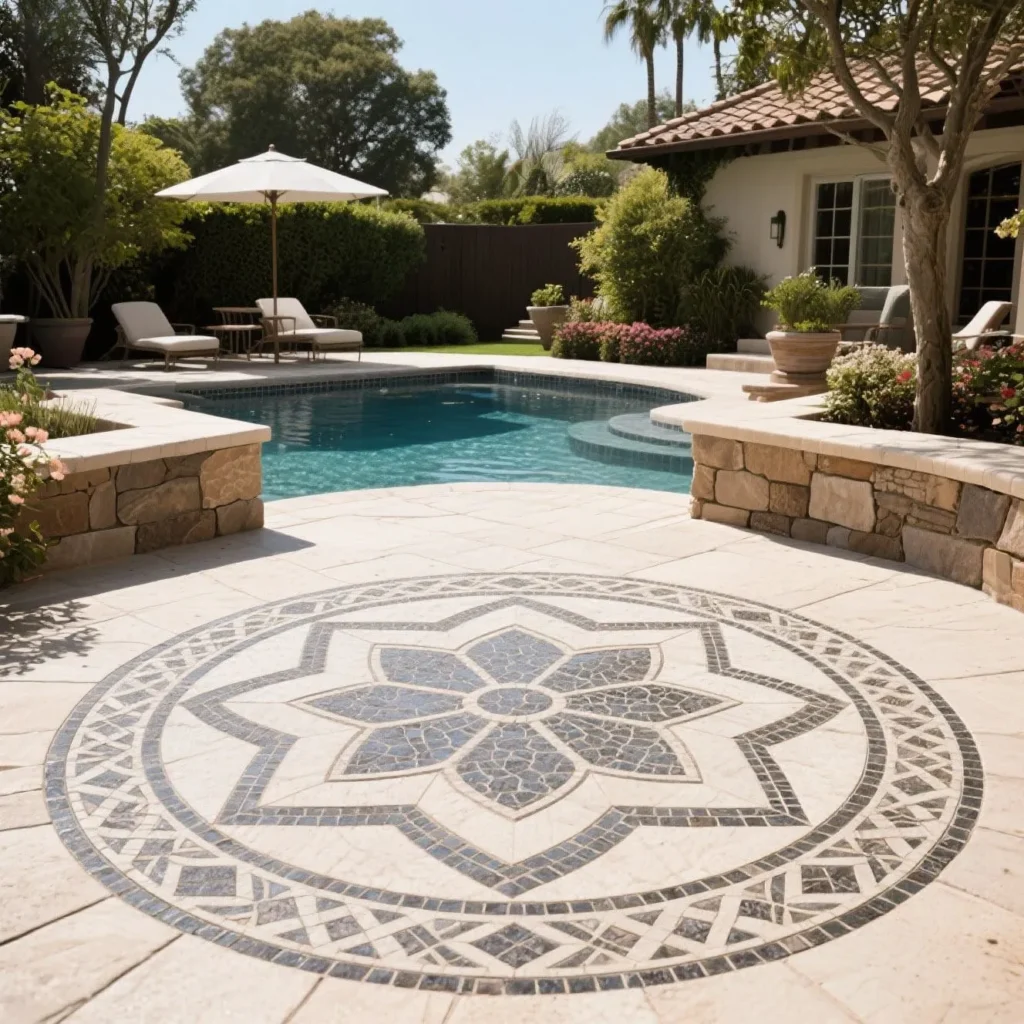 Waterjet medallions for qutdoor spaces