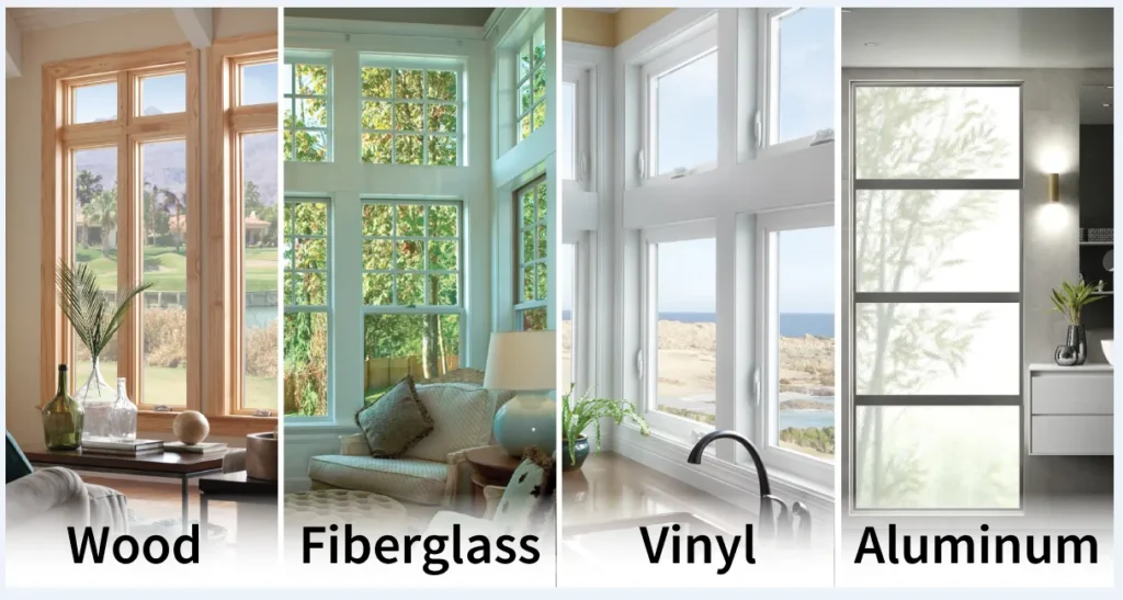 Window frame materials comparison vinyl fiberglass wood aluminum