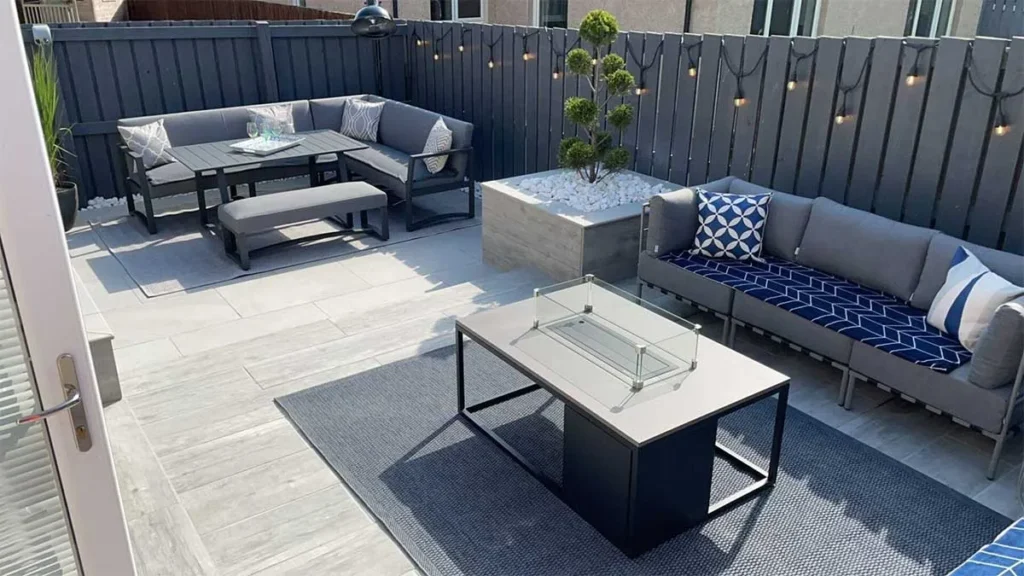 Wood look porcelain outdoor light color matte plank patio