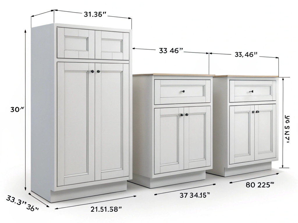 Standard kitchen cabinet sizes chart