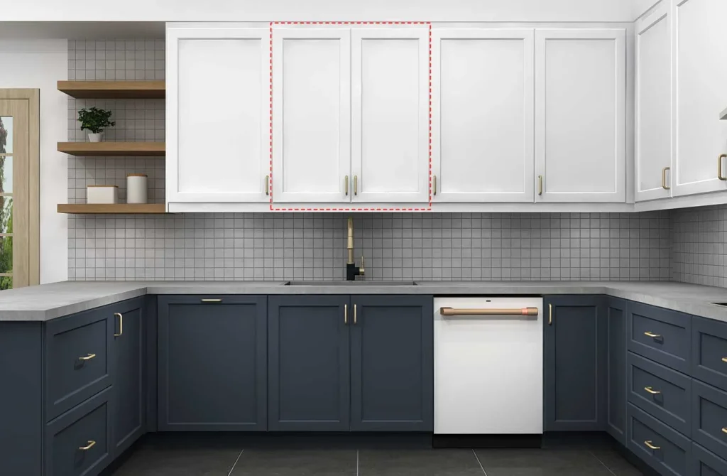 54 inch line for upper kitchen cabinets