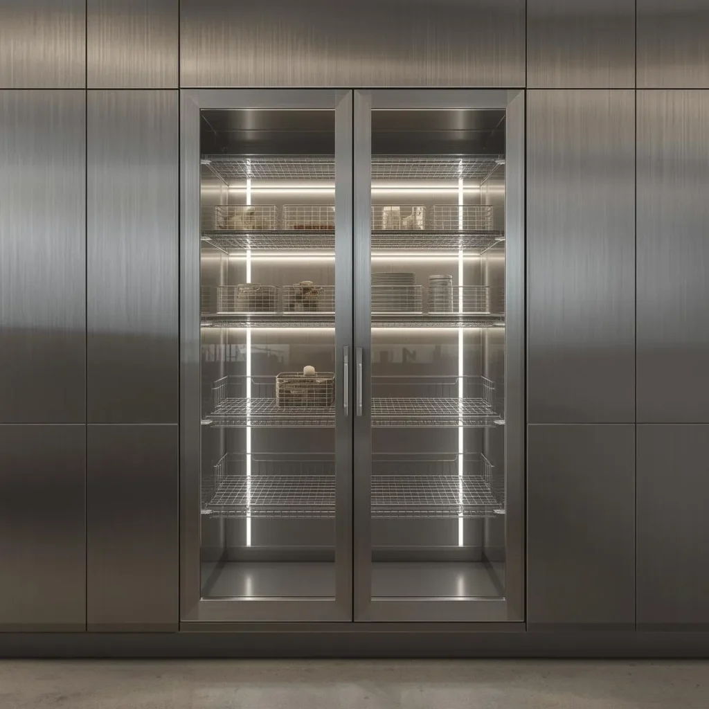Aluminum pantry cabinet