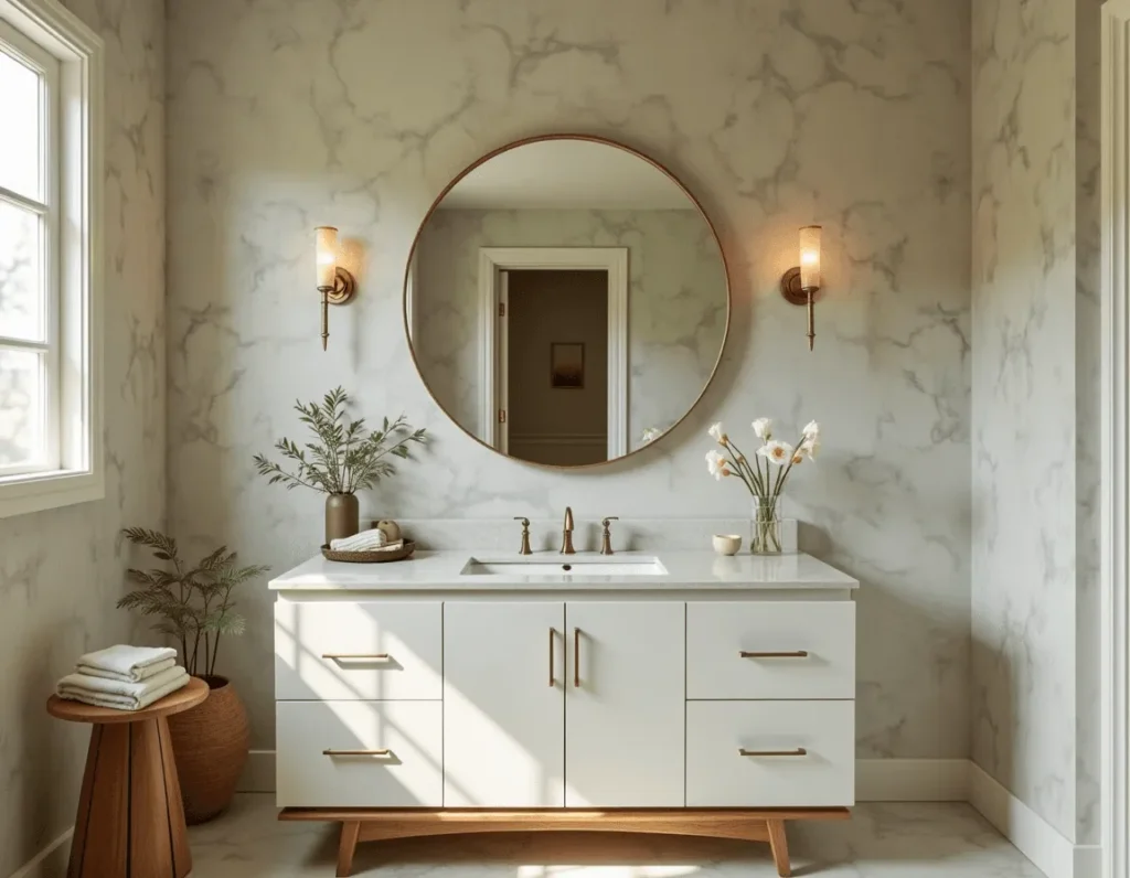 Bathroom mirror height over vanity diagram