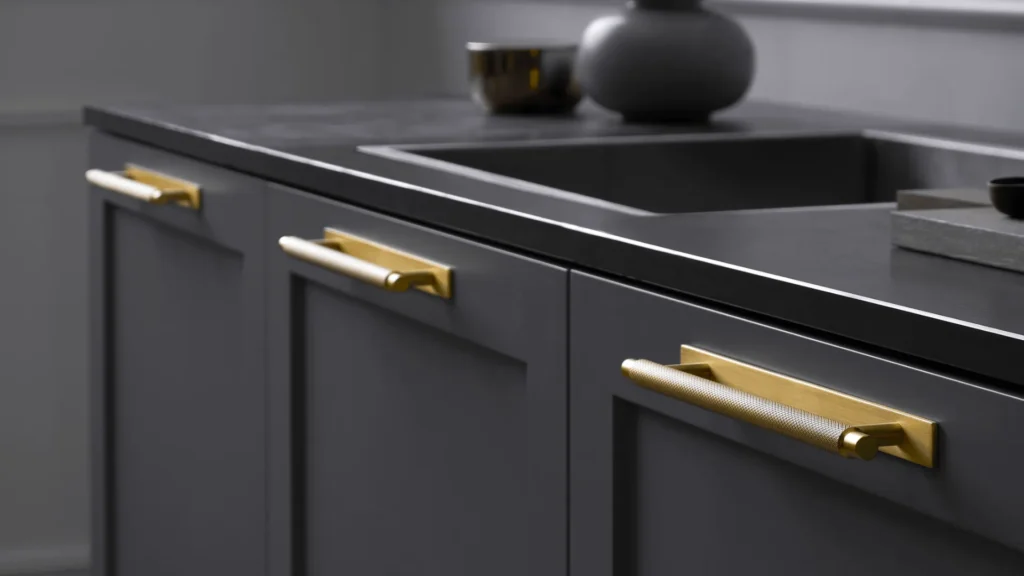 Best hardware finishes for black kitchen cabinets brass nickel chrome