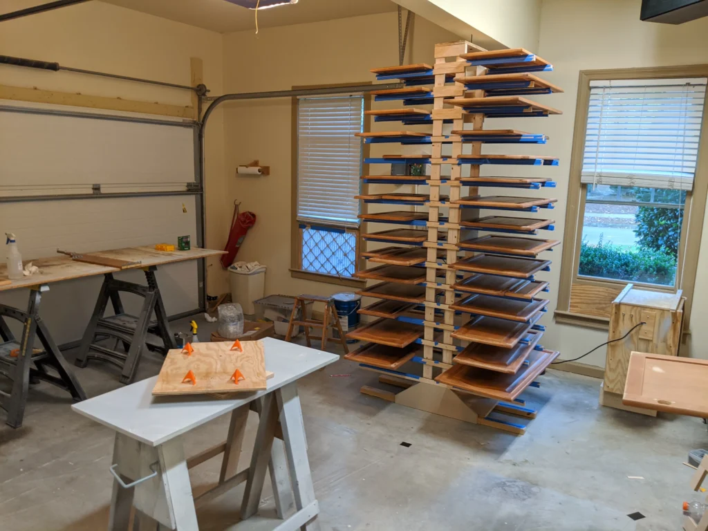 Diy cabinet painting drying racks masked kitchen
