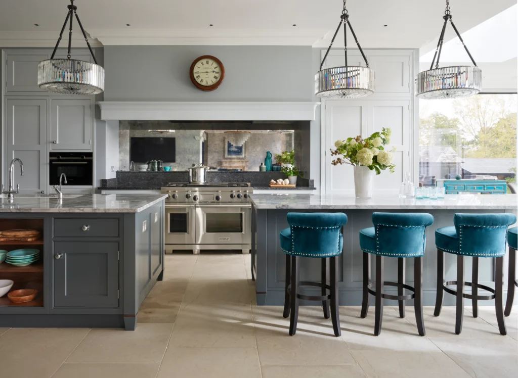 Double island kitchen layouts parallel t shaped wrap around mismatched