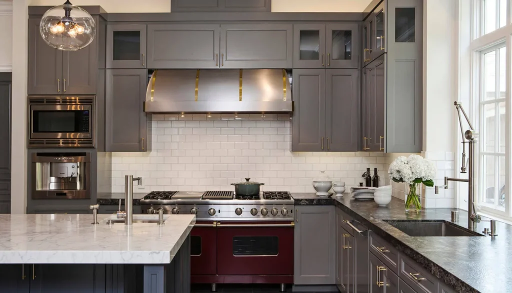 Double island kitchen two sinks layout main sink bar sink