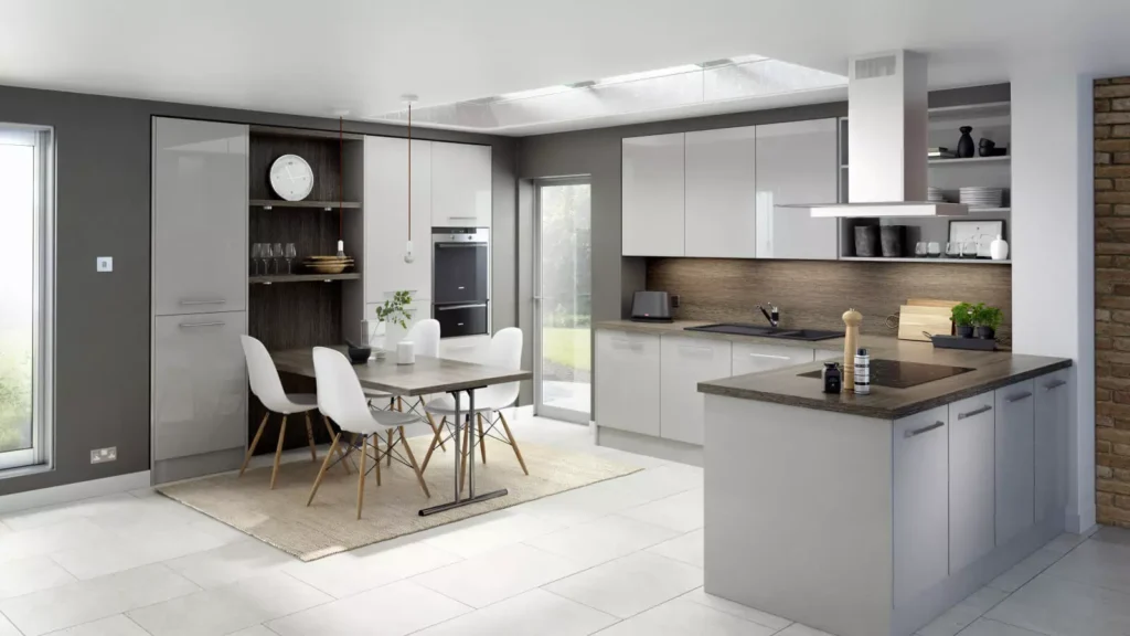 Floor colors with greige kitchen cabinets