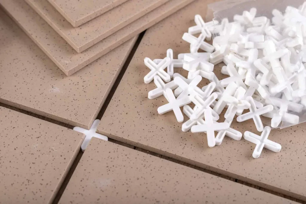 Grout lines joint size tile spacers close up