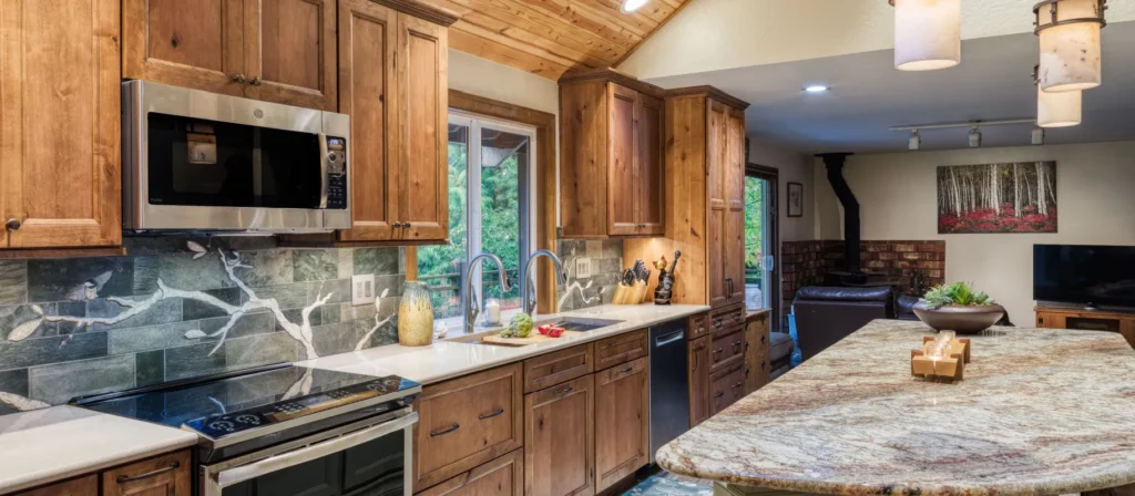 Hickory kitchen cabinets colors backsplash countertops