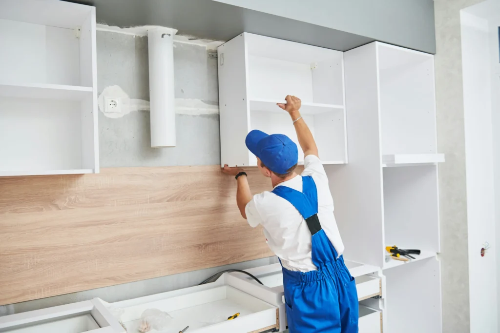Installing cheap kitchen cabinets