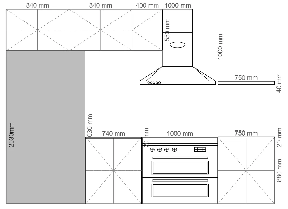 Kitchen cabinet replacement planning layout