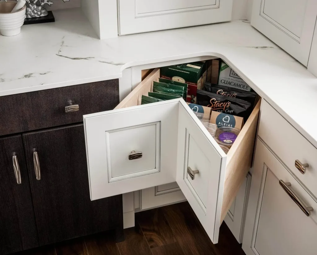 Kitchen corner drawers stack full extension