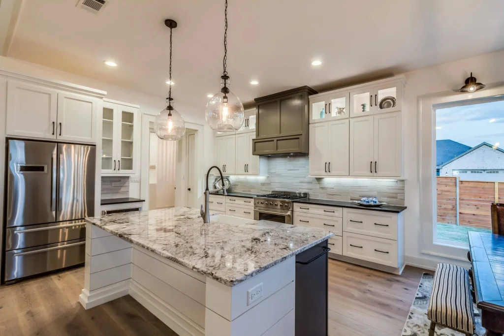 Kitchen island countertop materials quartzite granite sintered wood