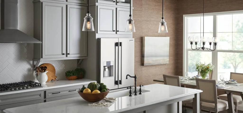 Kitchen island layout 2025 clear aisle pendant lighting