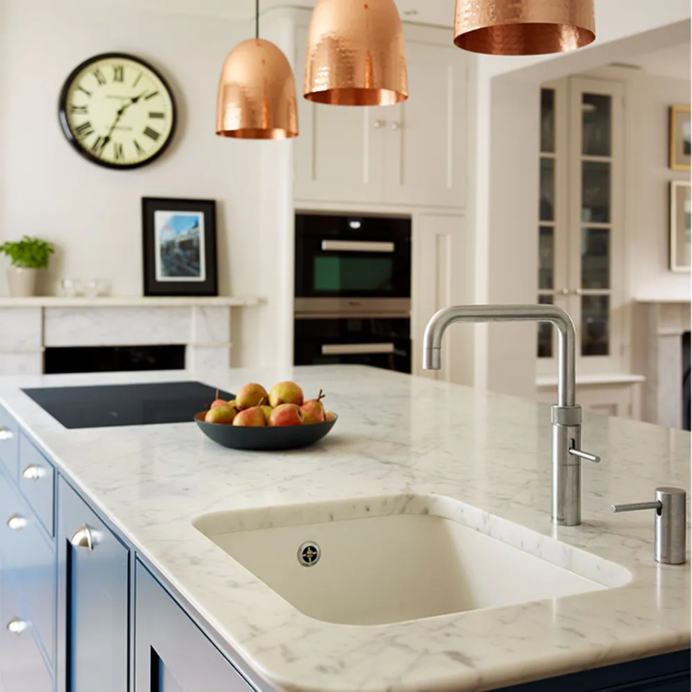 Kitchen island prep sink minimal layout