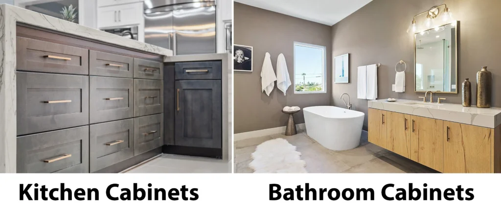 Kitchen vs bathroom cabinets comparison