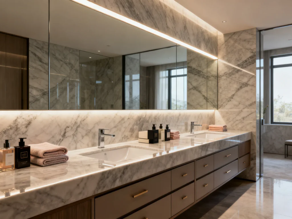 Large bathroom mirror