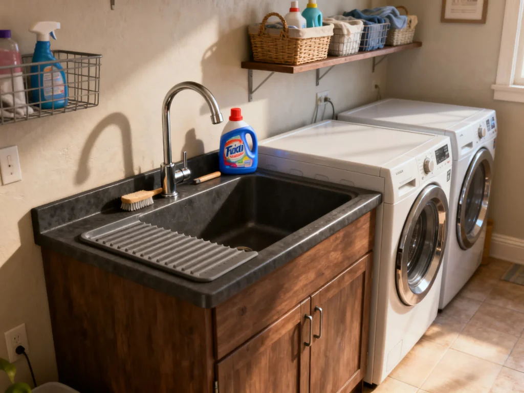 Laundry sink with cabinet 1