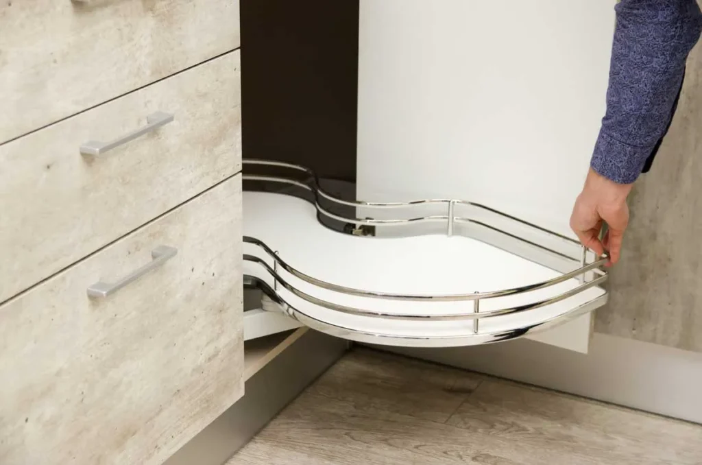 Lemans corner tray swing out kitchen cabinet