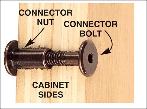 Level base cabinets shim join screw to studs