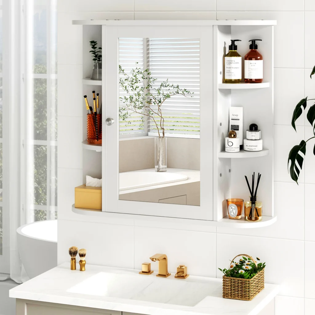 Mirror vs medicine cabinet shelves
