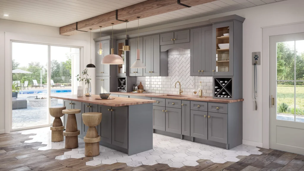 Shaker vs slab cabinet comparison modern kitchen