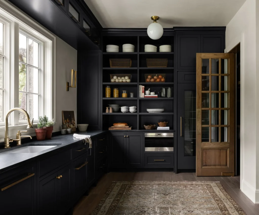 Soft black charcoal paint kitchen cabinet swatches
