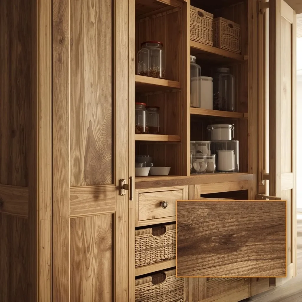 Solid wood pantry cabinet